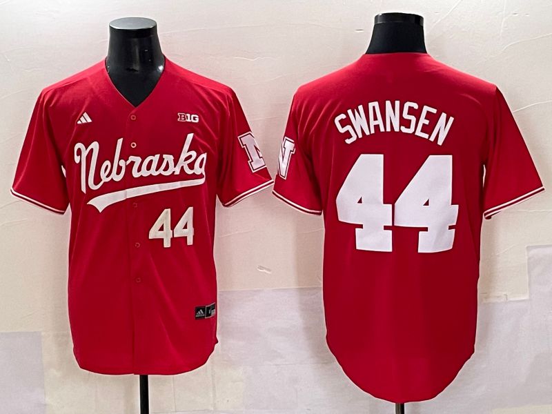 Men Nebraska Cornhuskers #44 Swansen Red 2025 Joint Name NCAA Jersey style 6